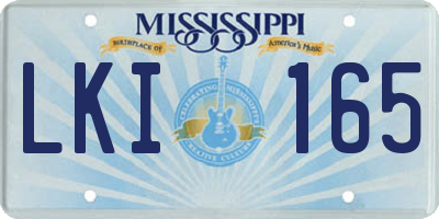 MS license plate LKI165