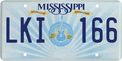 MS license plate LKI166
