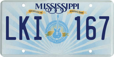 MS license plate LKI167