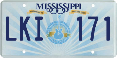 MS license plate LKI171