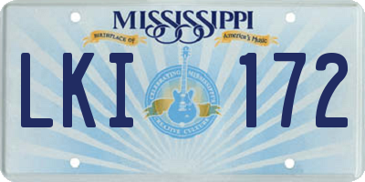 MS license plate LKI172