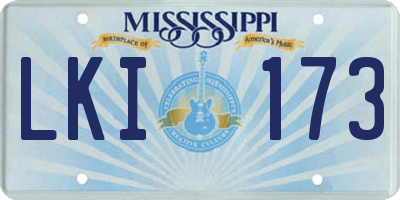 MS license plate LKI173