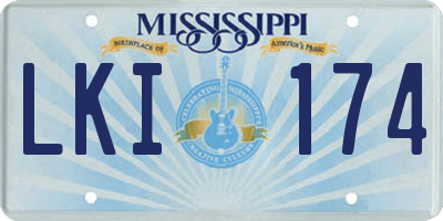 MS license plate LKI174