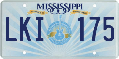 MS license plate LKI175
