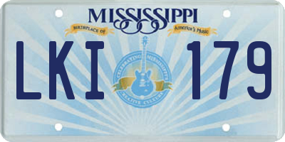 MS license plate LKI179