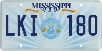 MS license plate LKI180
