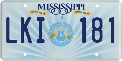 MS license plate LKI181