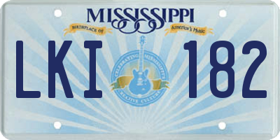 MS license plate LKI182