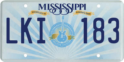 MS license plate LKI183