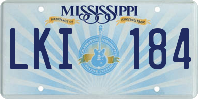 MS license plate LKI184