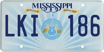 MS license plate LKI186
