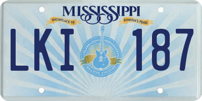 MS license plate LKI187