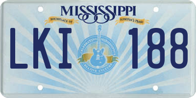 MS license plate LKI188