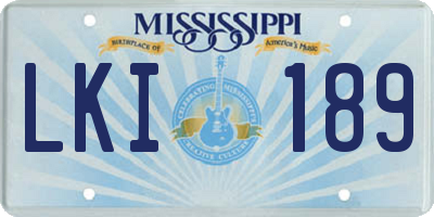 MS license plate LKI189