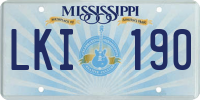 MS license plate LKI190