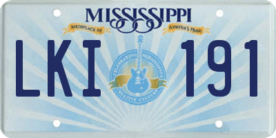 MS license plate LKI191