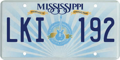 MS license plate LKI192