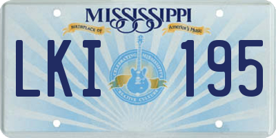 MS license plate LKI195