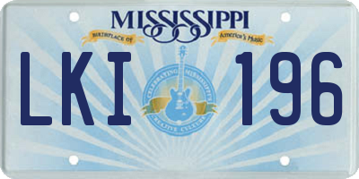 MS license plate LKI196