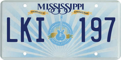 MS license plate LKI197