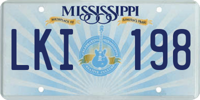 MS license plate LKI198