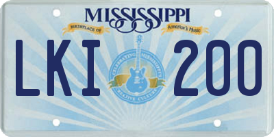 MS license plate LKI200