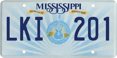 MS license plate LKI201