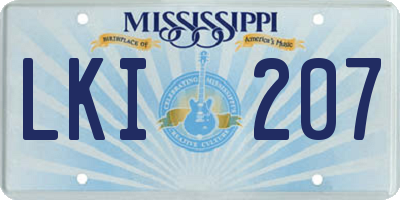 MS license plate LKI207