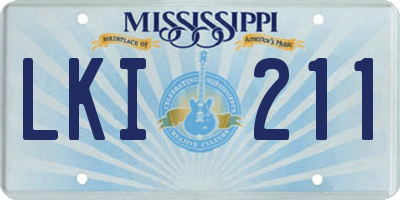 MS license plate LKI211