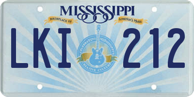 MS license plate LKI212
