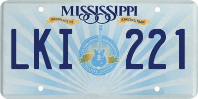 MS license plate LKI221