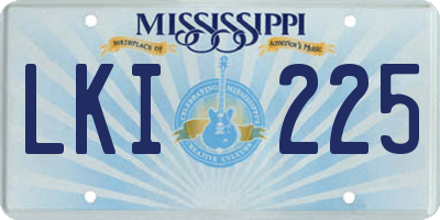 MS license plate LKI225