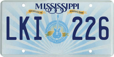 MS license plate LKI226