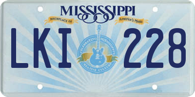 MS license plate LKI228