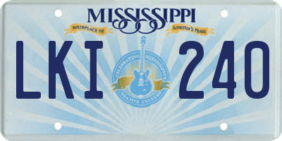 MS license plate LKI240