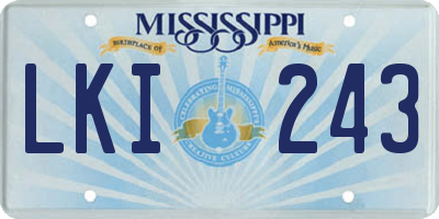 MS license plate LKI243