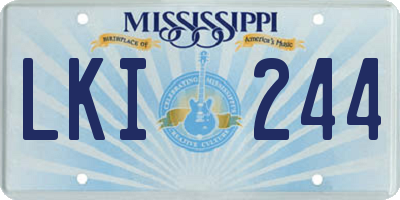 MS license plate LKI244