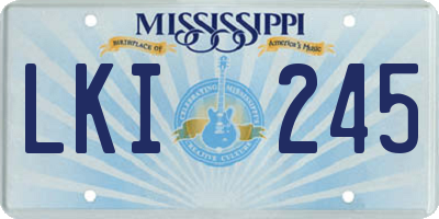 MS license plate LKI245