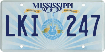 MS license plate LKI247