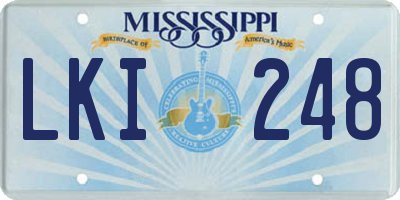MS license plate LKI248