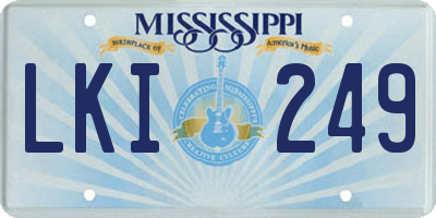 MS license plate LKI249
