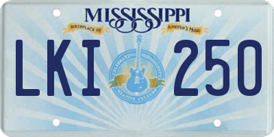 MS license plate LKI250