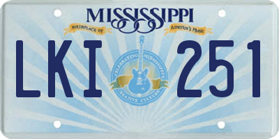 MS license plate LKI251
