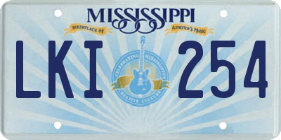 MS license plate LKI254