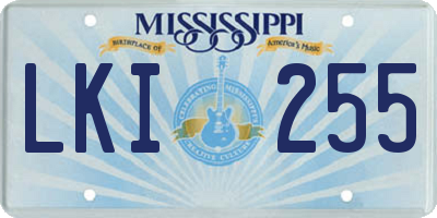 MS license plate LKI255