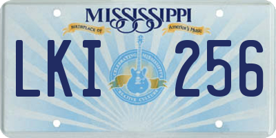 MS license plate LKI256