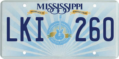 MS license plate LKI260