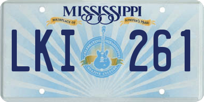 MS license plate LKI261