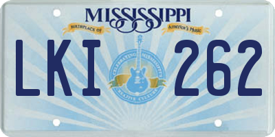 MS license plate LKI262