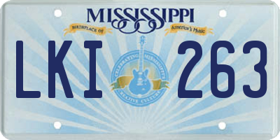 MS license plate LKI263